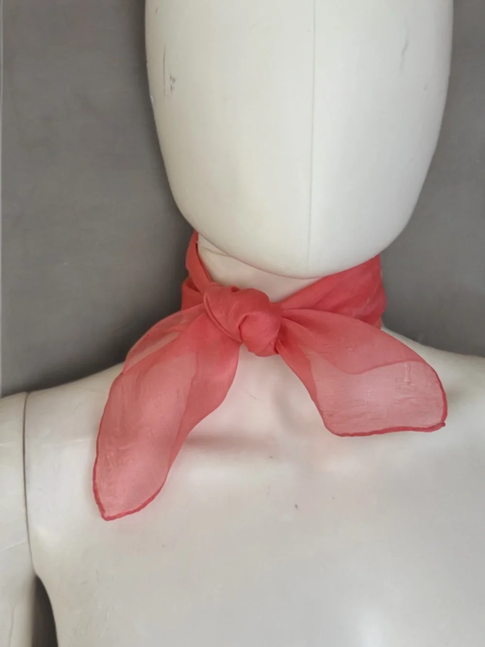 Vintage Sheer Pink Silk Scarf